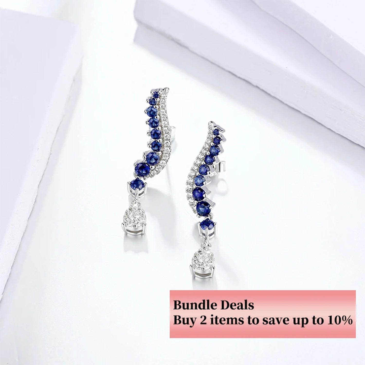 Blue Sapphire Elegance Drop Earrings